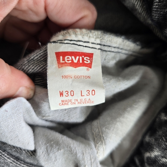 Men's Levi Strauss 550 Jeans Vintage Black Tab Acid Wash Distressed 30x30 - Picture 15 of 15